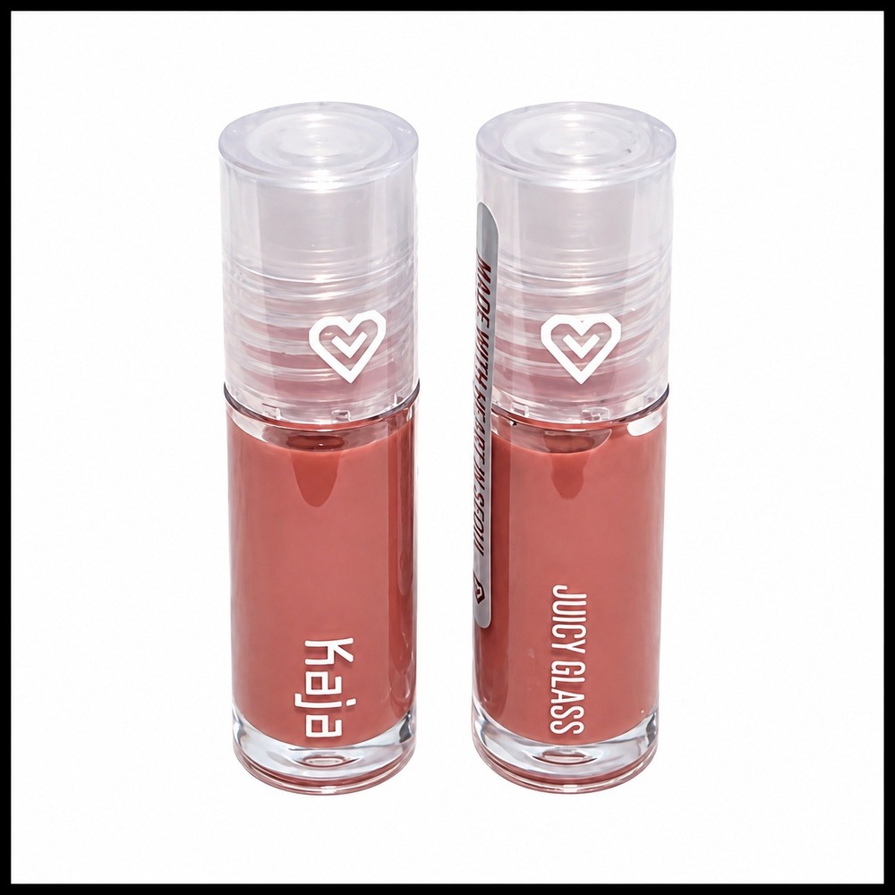 Kaja Juicy Glass Lip Oil Mini Set of 2 Fig Smoothie 2.2ml Each Mauve Pink Gloss